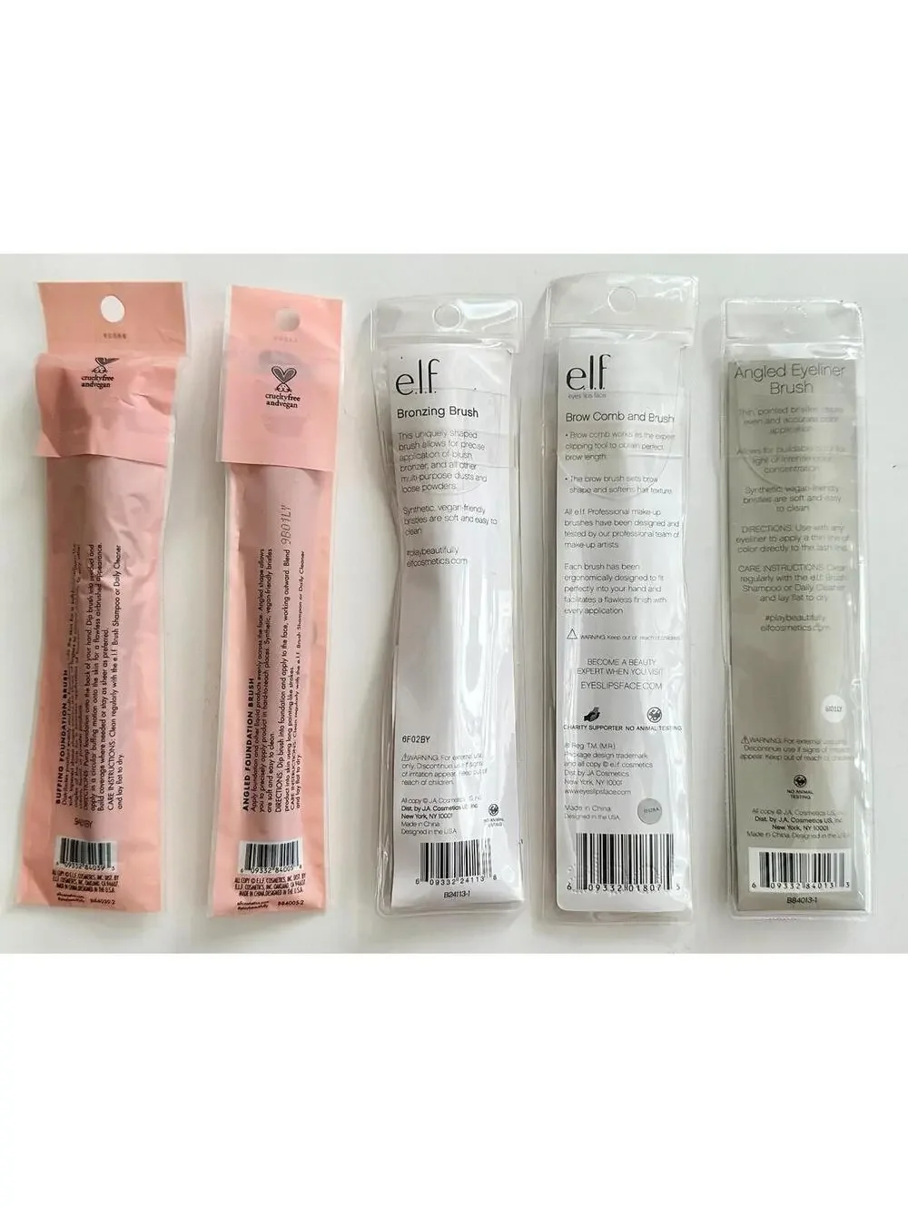 5-Pack NEW e.l.f. ELF Bronzing Angled Eyeliner Buffing Foundation Brush (Sealed)